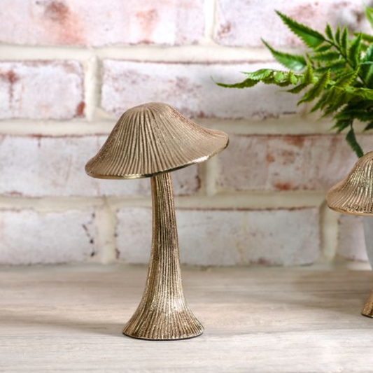 Champagne Gold Metal Mushroom - Large