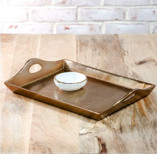 Tristan Antique Gold Metal Tray
