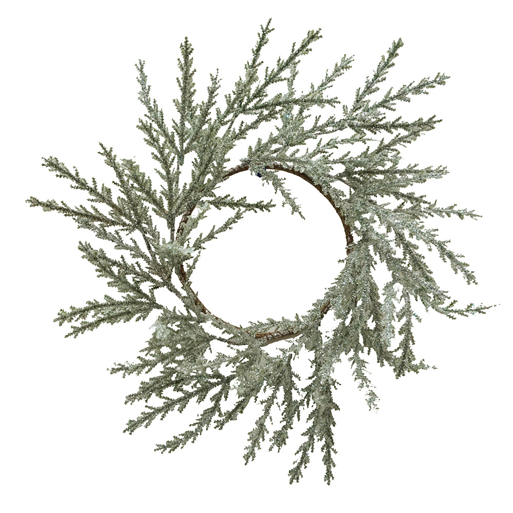 Vintage Inspired Glittered Mint Wreath