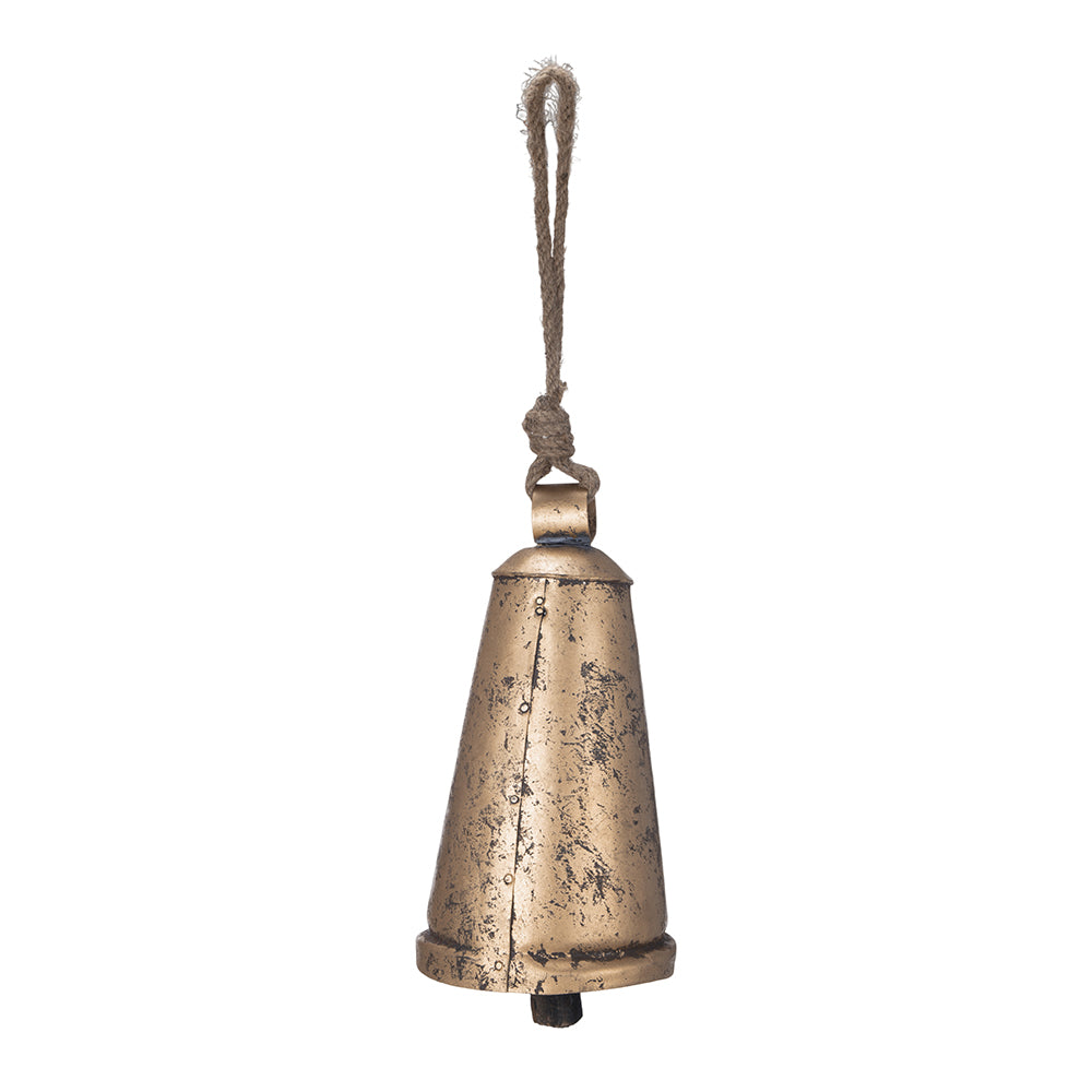 Hand Finished Antiqued Gold Metal Bell