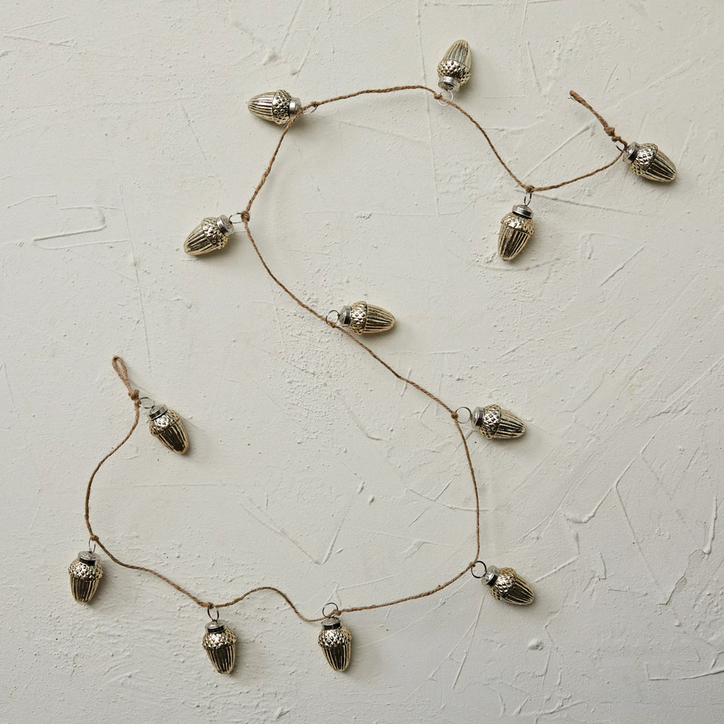 Mercury Glass Acorn Ornament Garland