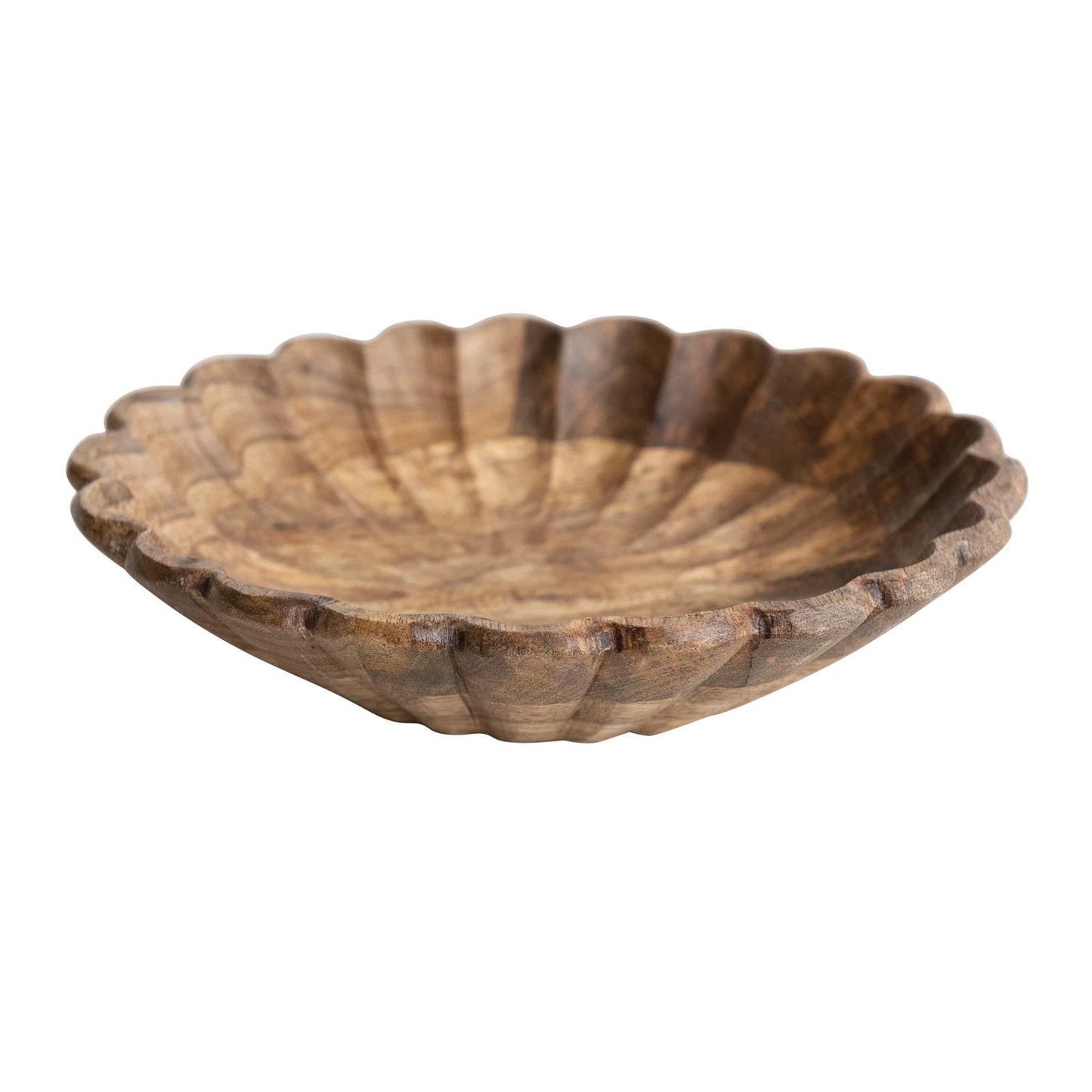 Nina Scalloped Wood Bowl