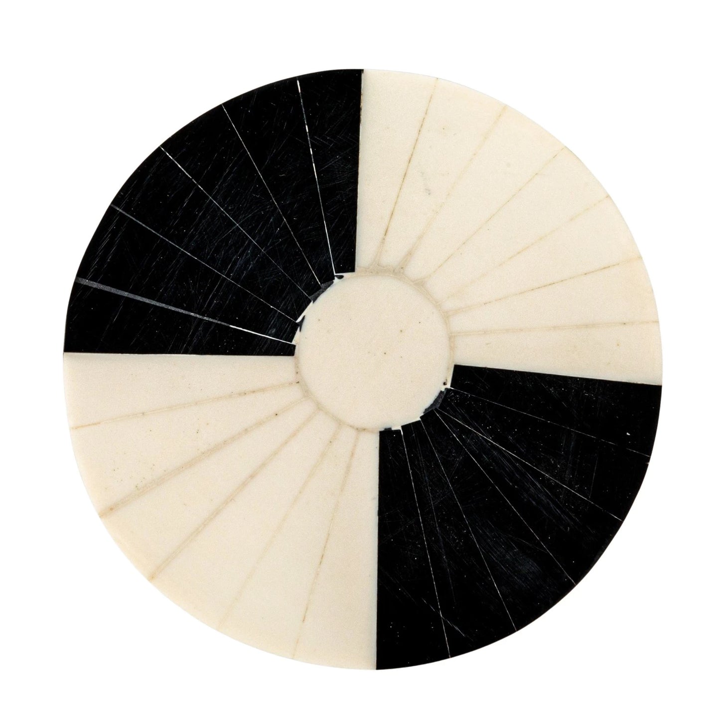 Round Black and Cream Resin Box