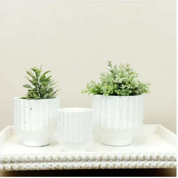 White Speckled Planter - 3 Sizes