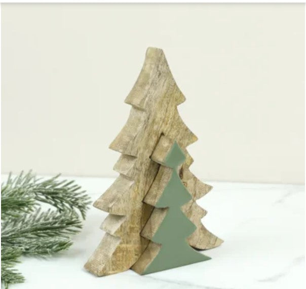 Green Enamel Wood Puzzle Tree