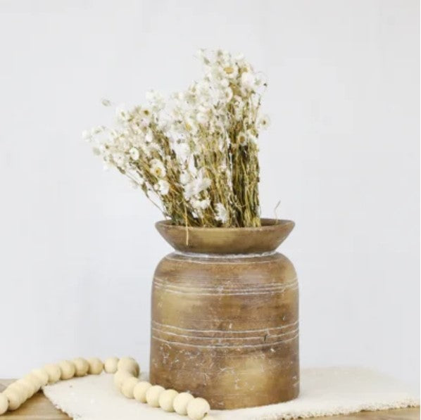 Brown Terra Cotta Line Vase - Large