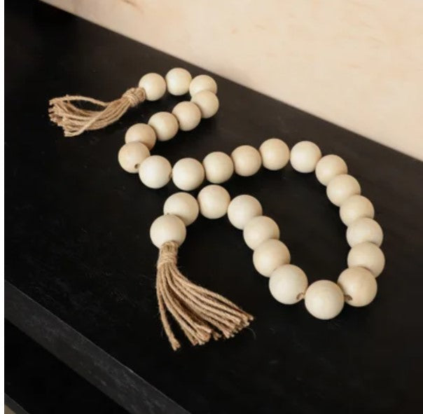 Natural Bead Garland with Tassels