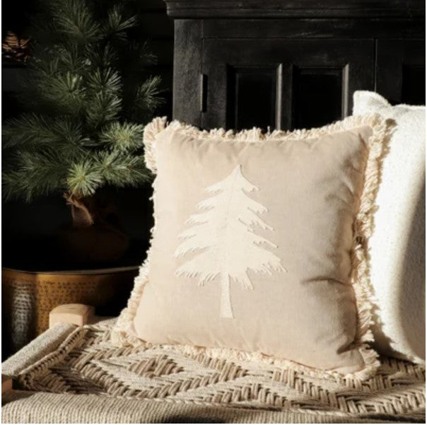 Beige Tree Pillow