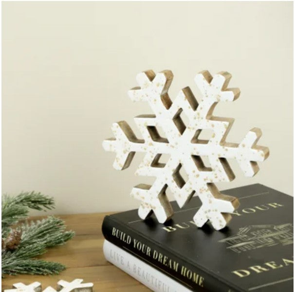 Large Gold Flecked Snowflake