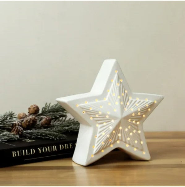 Lighted Ceramic Star - Large