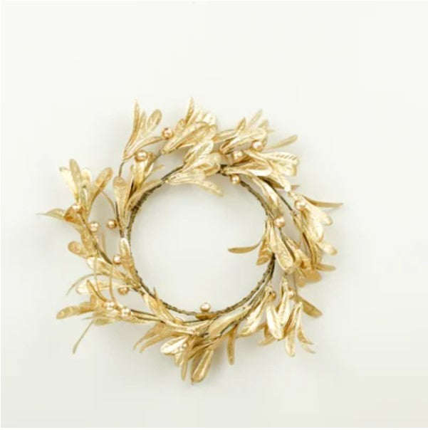 Gold Holly Candle Ring
