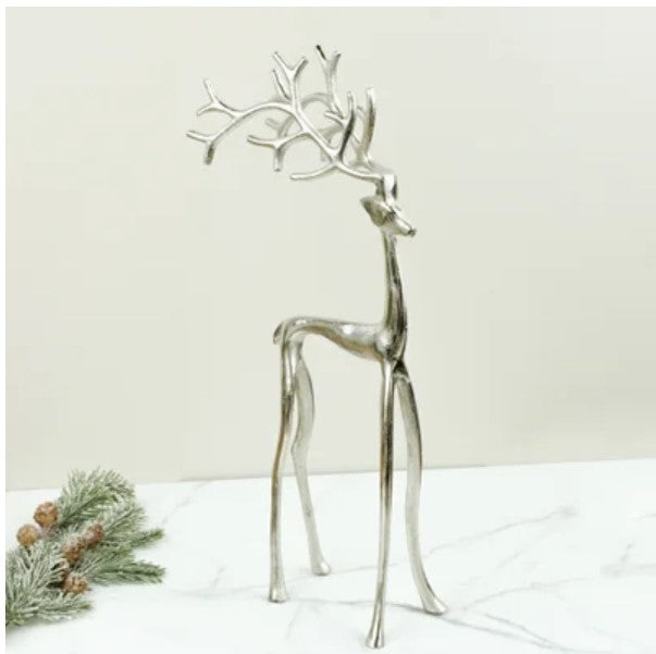 Silver Metal Reindeer - Large