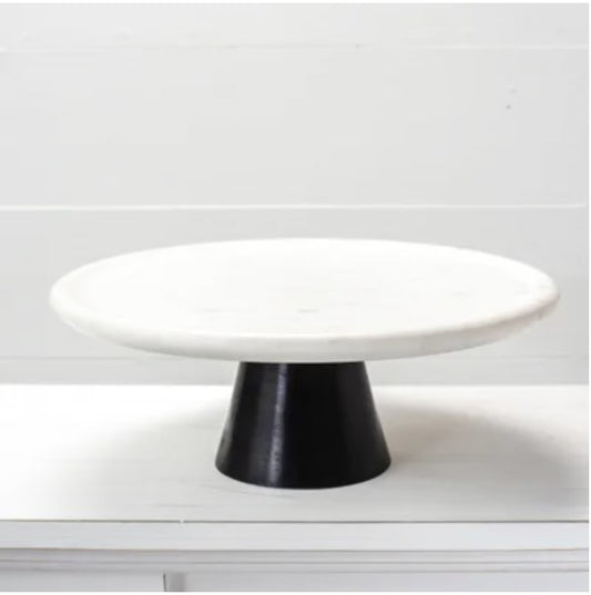 Marble and Black Wood Riser