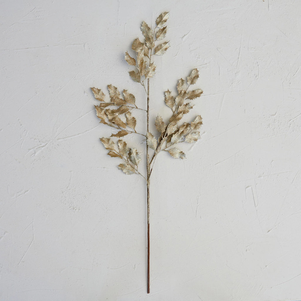 Gold Holly Leaf Spray
