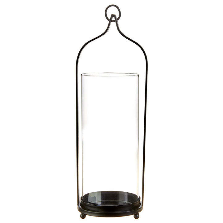 Black Metal Hurricane Candle Holder