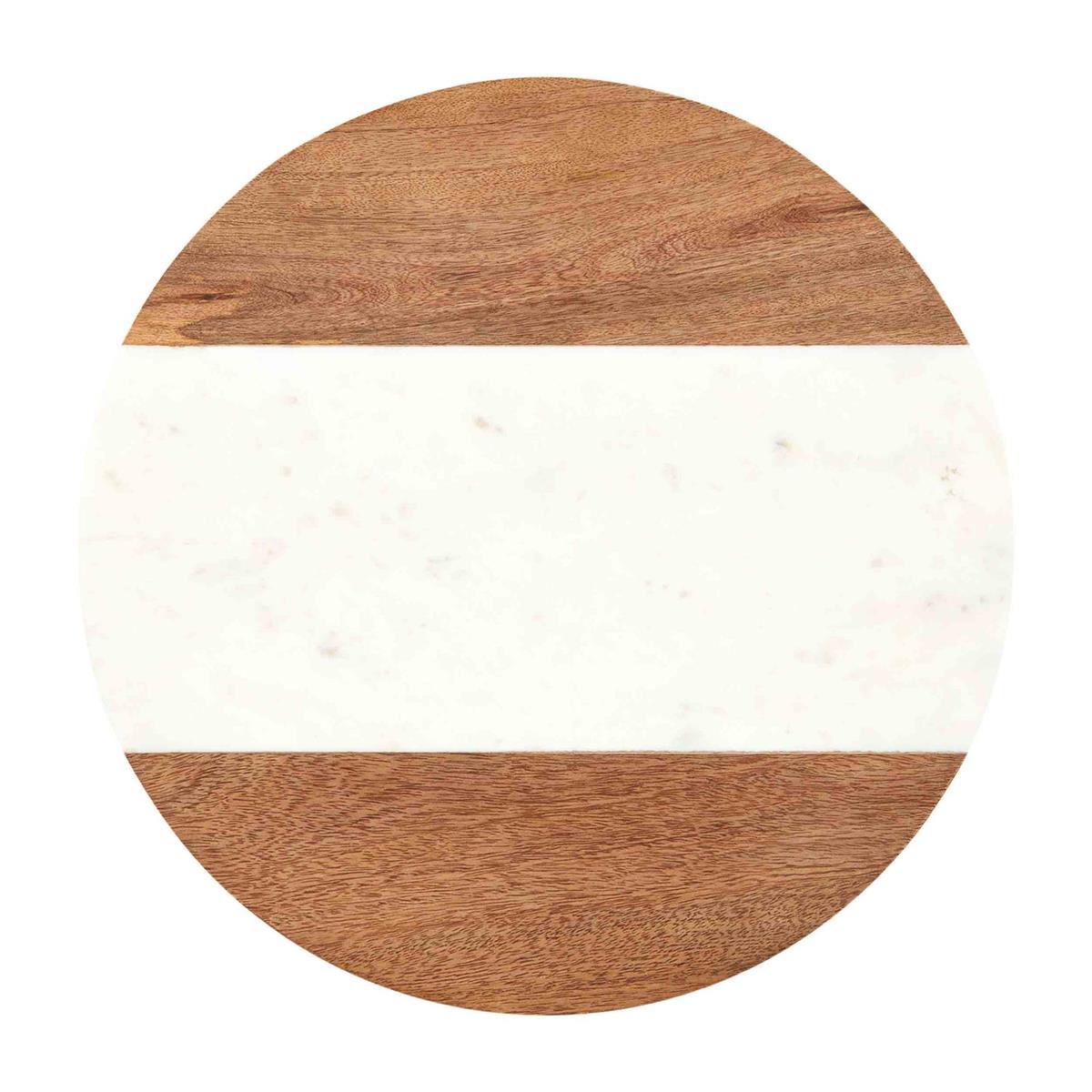 Wood and Marble Lazy Susan