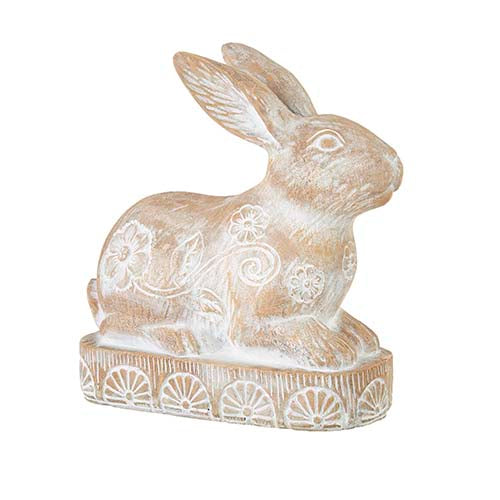 Whitewash Resin Bunny