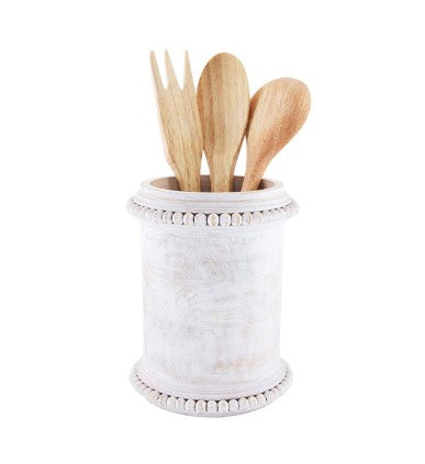 White Bead Utensil Holder