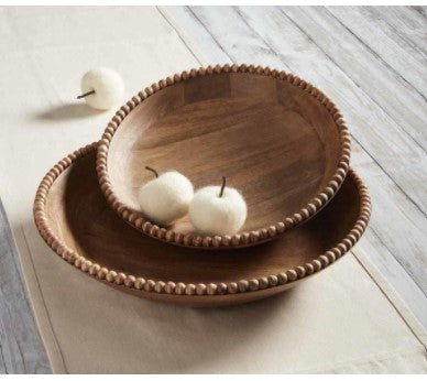 Beaded Wood Bowl - 2 Sizes