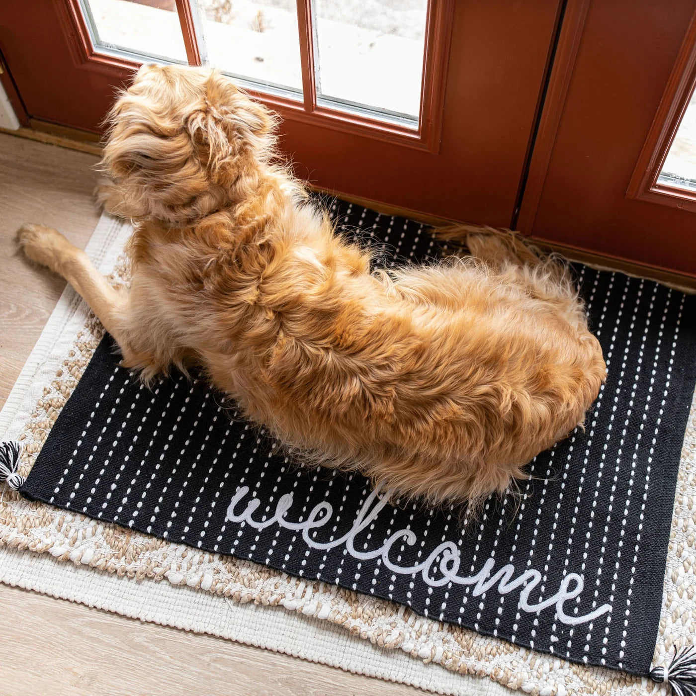Black Welcome Entry Rug