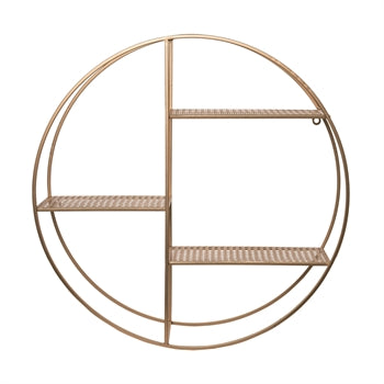 Gold Round Shelf 3 Shelf