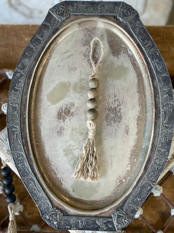 Tassel Tied Bead Hanger - Natural