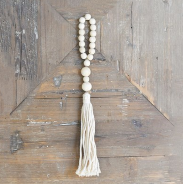 Beaded Loop with Long Tassel