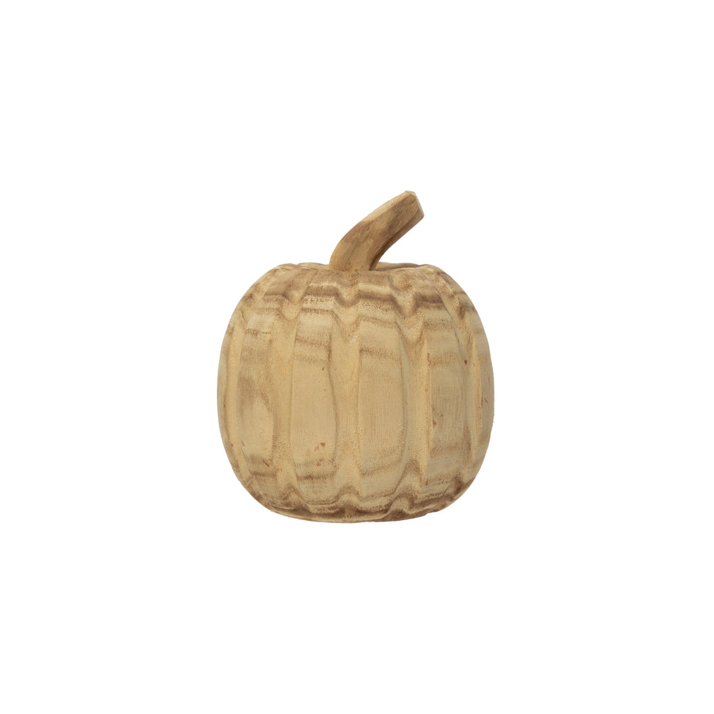 Paulownia Wood Pumpkin - Small