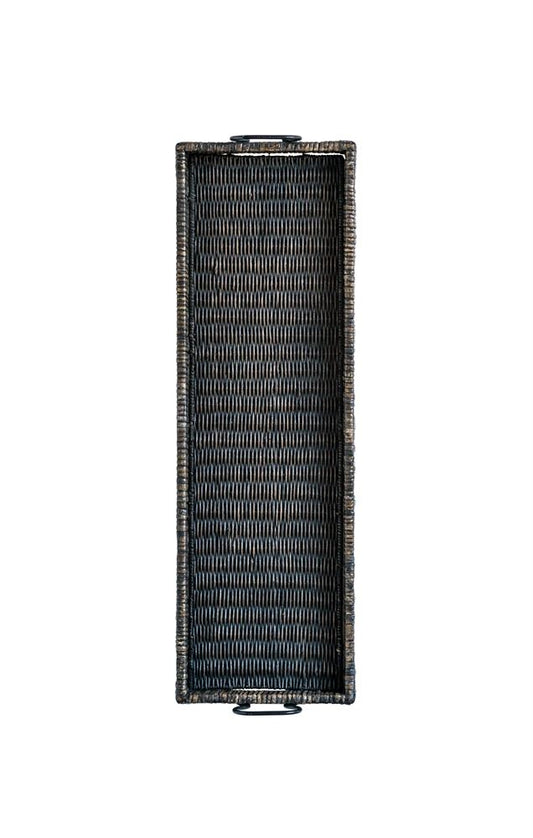Rattan Tray with Metal Handles - Out of the Woodwork Designs
