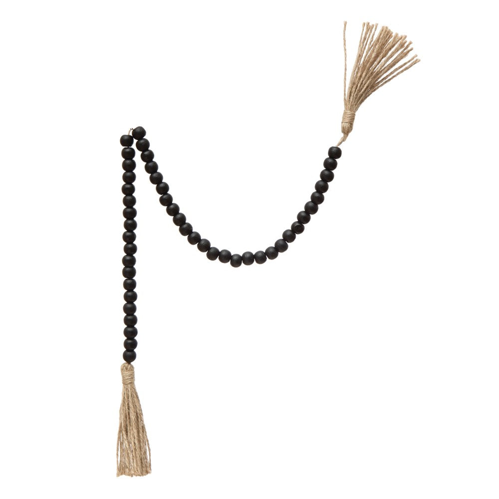 Black Wood Bead Garland-28"