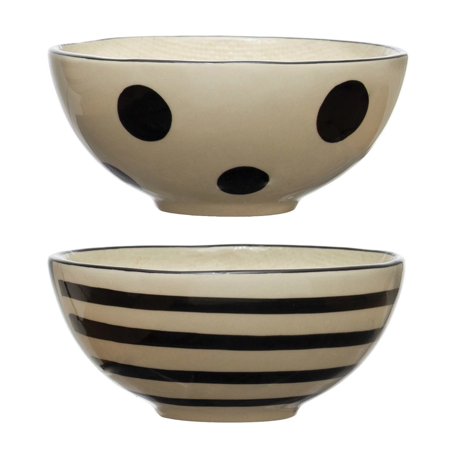 Cream and Black Bowl - 2 Styles