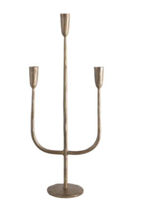 Hand-Forged Iron Candelabra - Antique Brass