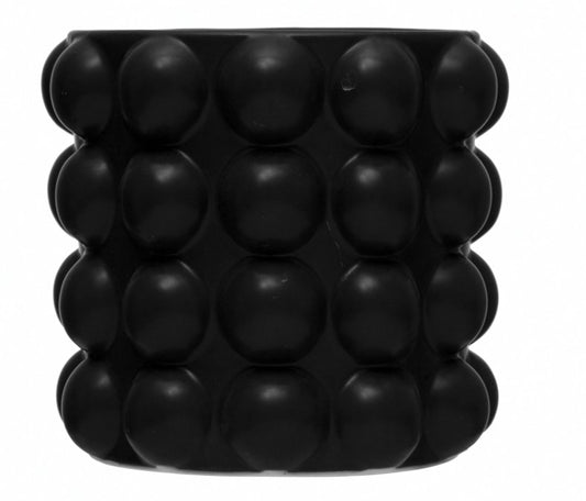 Matte Black Planter with Raised Dots