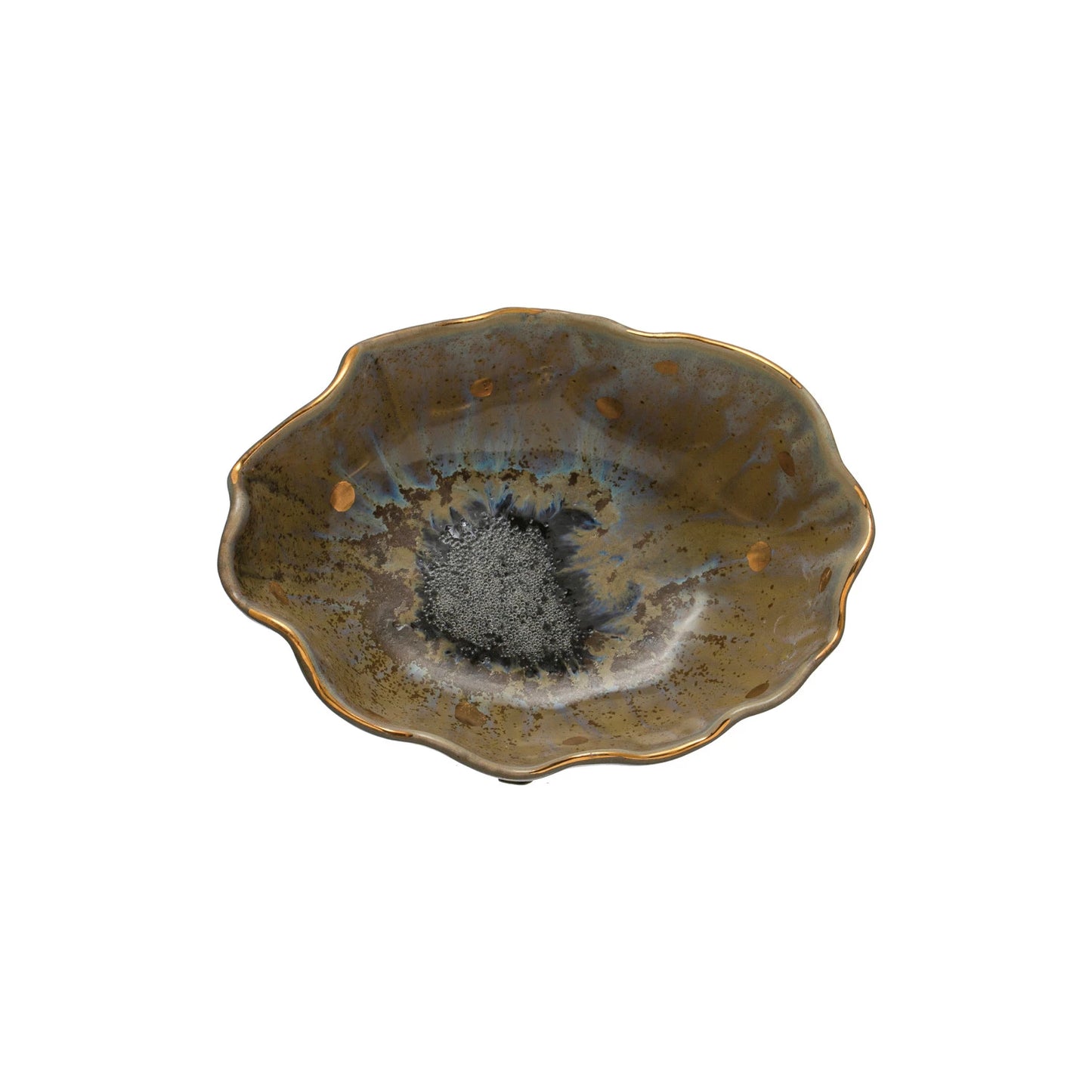 Fluted Bowl with Gold Edge