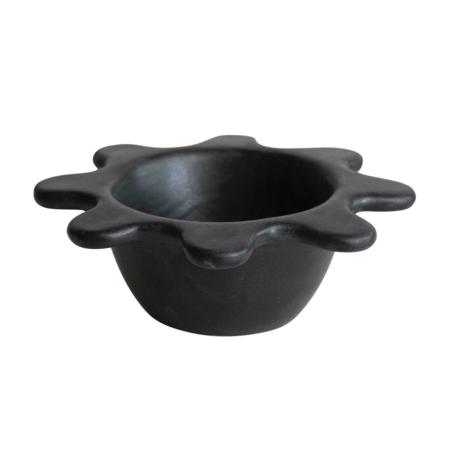 Abstract Flower Bowl - Matte Black