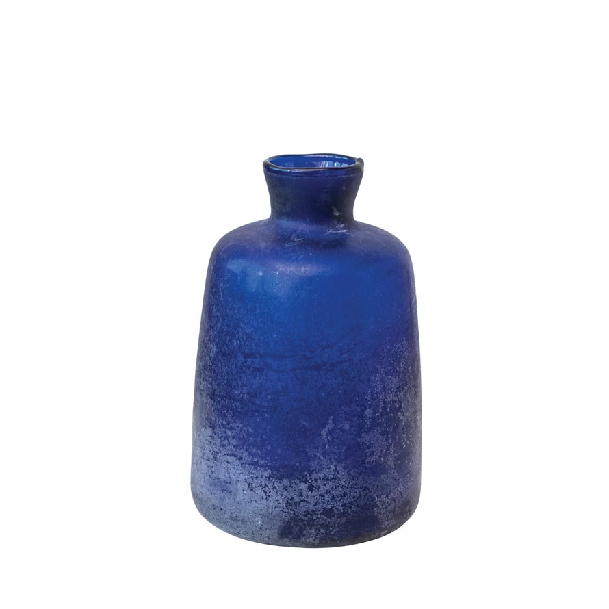 Cobalt Sand Blasted Vase