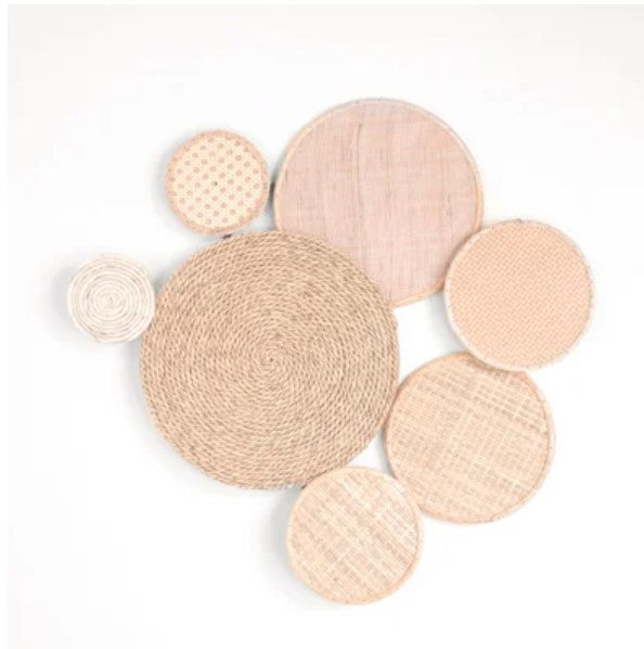 Rattan and Hemp Rope Circle Wall Decor