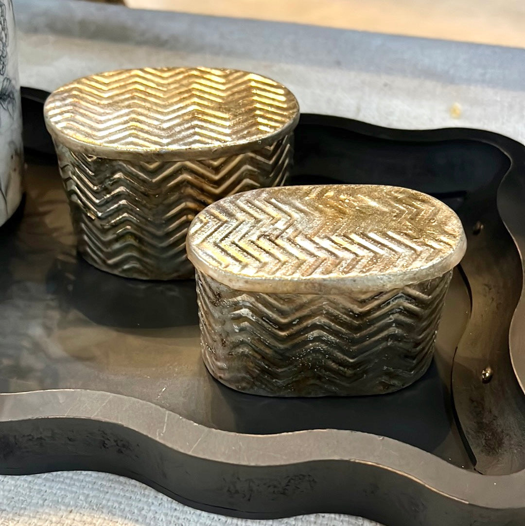 Debossed Metal Boxes- Set of 2