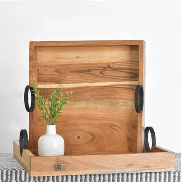 Square Tray with Circle Handle - 2 Sizes