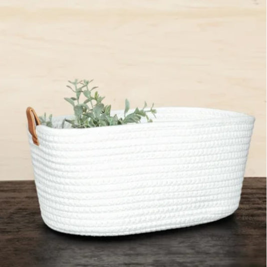 Ivory Braided Basket - Large