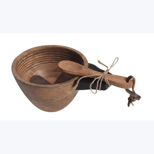 Mango Wood Handled Bowl with Spoon