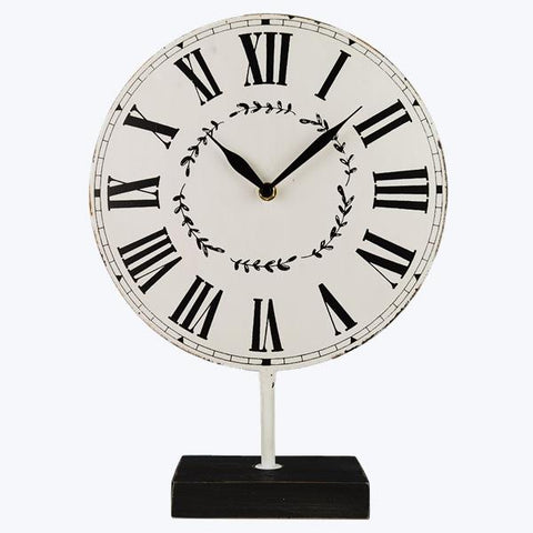 Metal Black and White Tabletop Clock