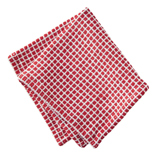 Tag Textured Check Dishcloth Set of 2 - Red