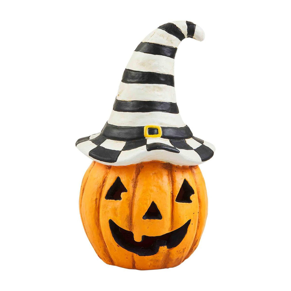 Pumpkin with Striped Witch Hat Lantern