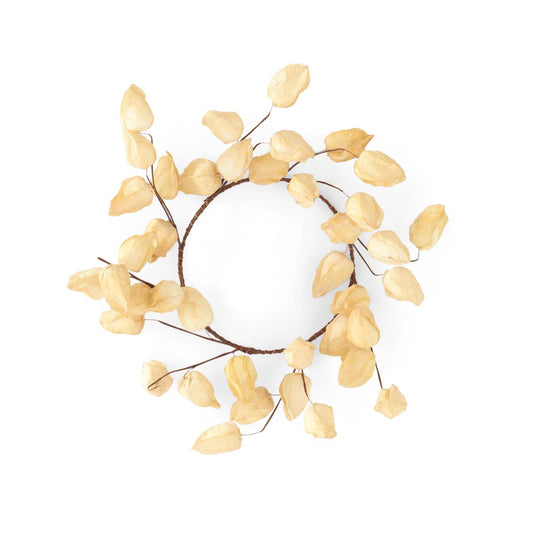 Cream Chinese Lantern Candle Ring- 6.5"