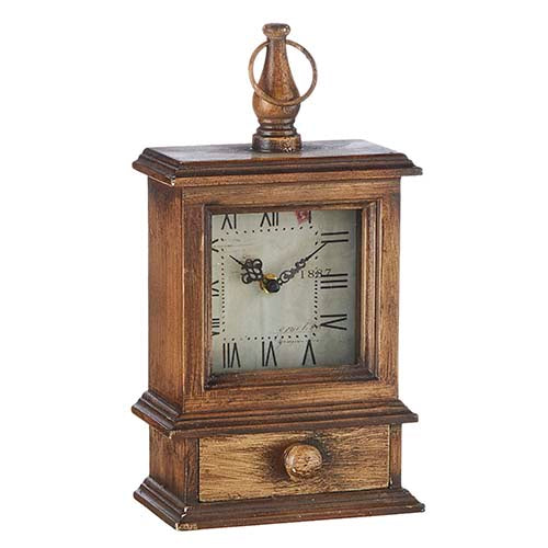 Wood Clock with Drawer