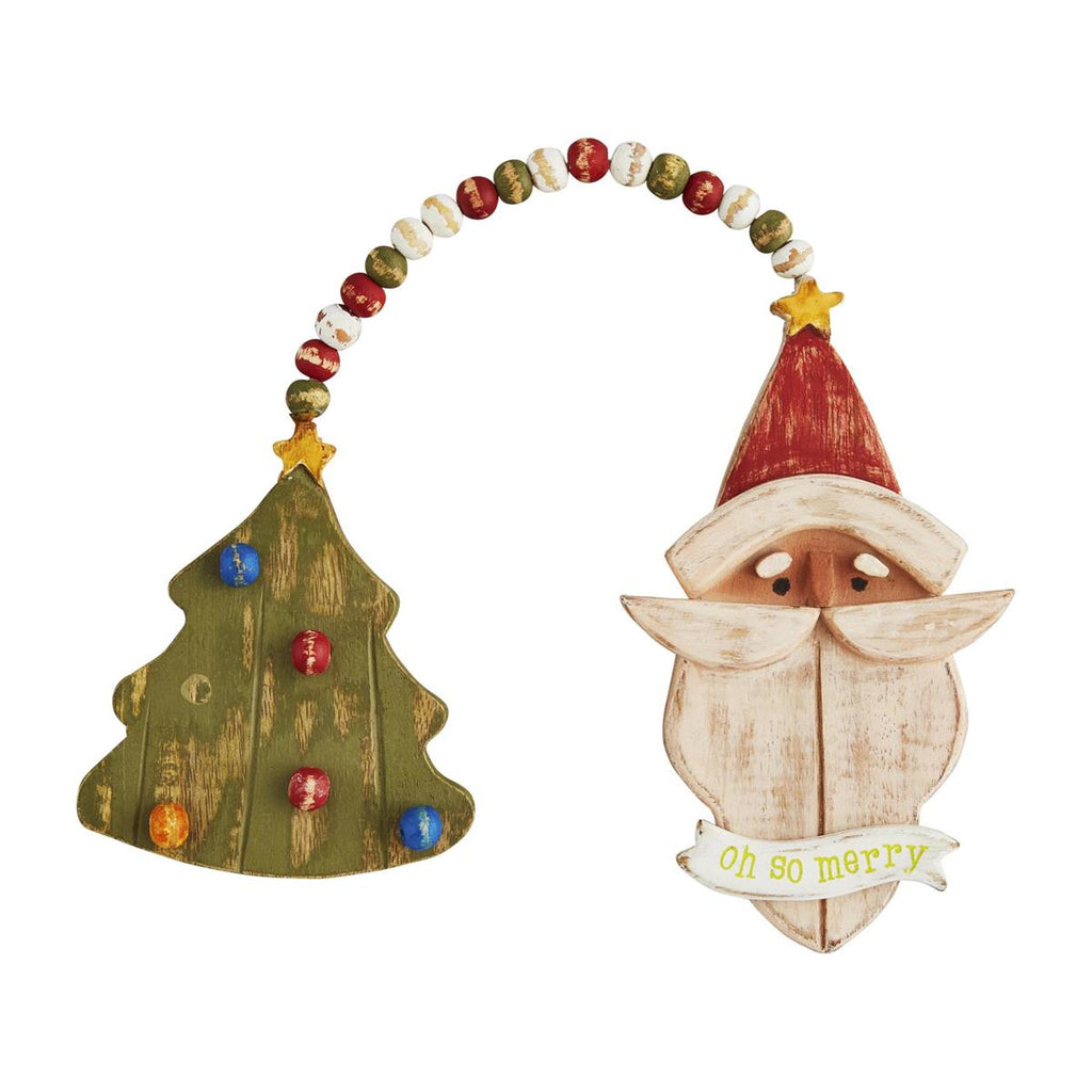 Tree/Santa Wood Double Ornament