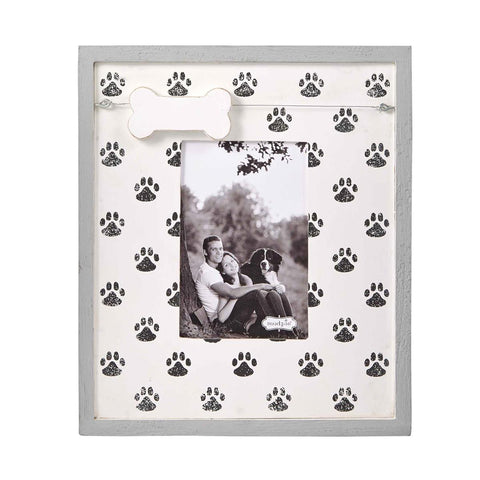 Dog Paw Print and Bone Charm Photo Frame