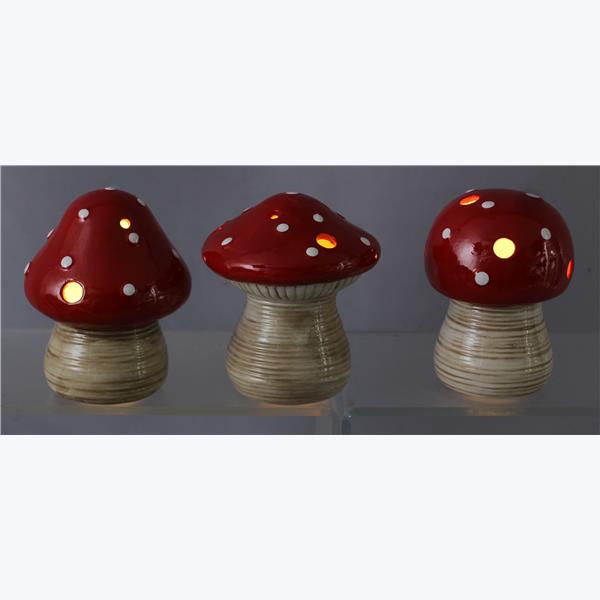 Woodland LED Ceramic Mushroom