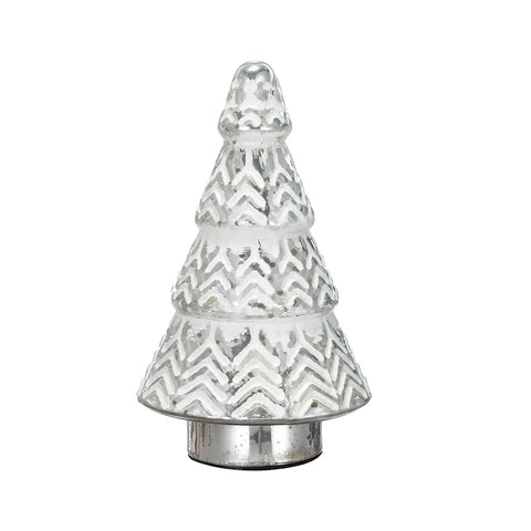 Mercury Glass Tree with White Chevron
